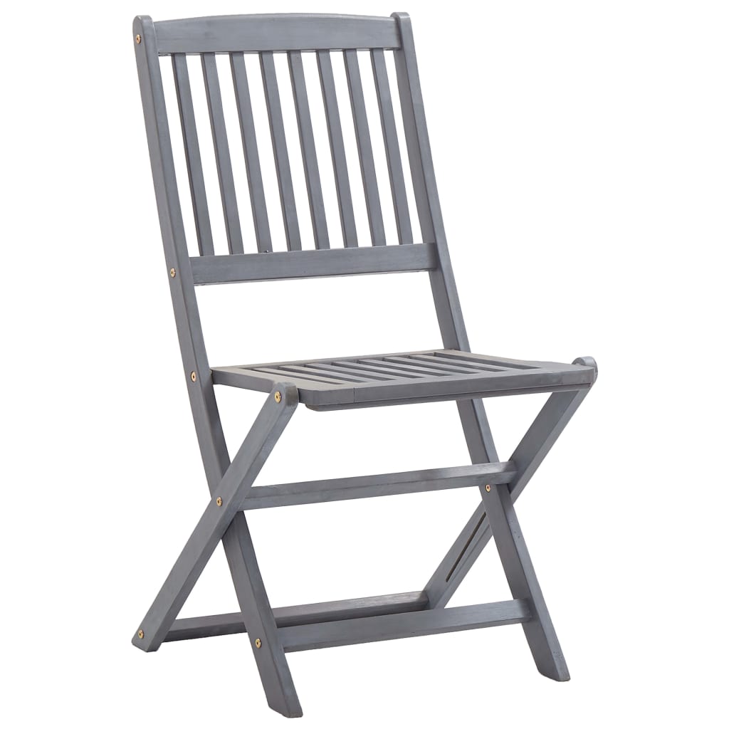 Outdoor Folding Chairs Set of 6 Solid Acacia Wood