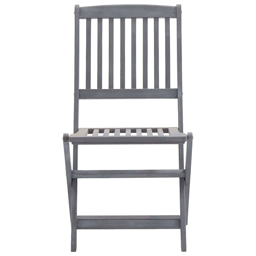 Outdoor Folding Chairs Set of 6 Solid Acacia Wood