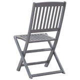 Outdoor Folding Chairs Set of 6 Solid Acacia Wood