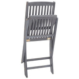 Outdoor Folding Chairs Set of 6 Solid Acacia Wood