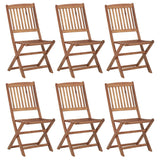 Chaises pliables de jardin lot de 6 Bois d'acacia solide