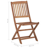 Chaises pliables de jardin lot de 6 Bois d'acacia solide