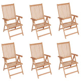 Chaises inclinables de jardin lot de 6 Bois de teck solide