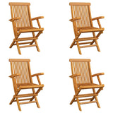 Chaises pliables de jardin lot de 4 Bois de teck solide