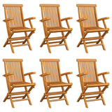 Chaises pliables de jardin lot de 6 Bois de teck solide