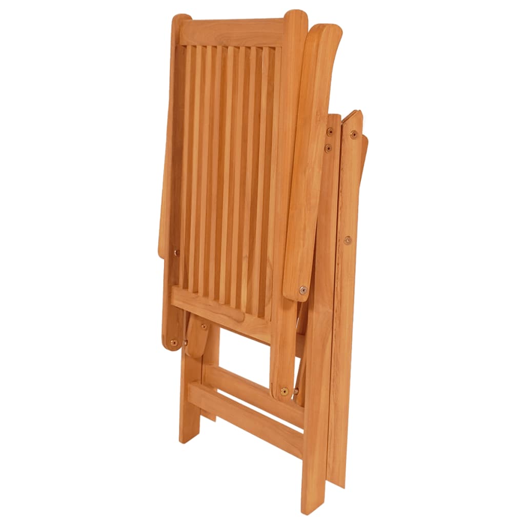 Chaises de jardin lot de 4 avec coussins bordeaux Teck solide