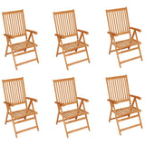 Chaises de jardin lot de 6 avec coussins anthracite Bois teck