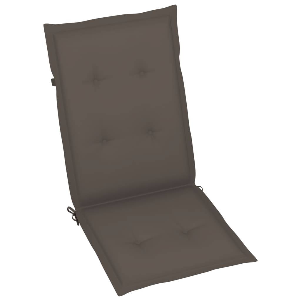 Chaises de jardin lot de 6 avec coussins taupe Bois teck massif