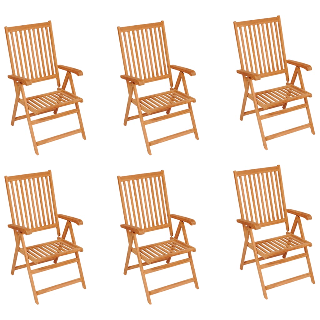 Chaises de jardin lot de 6 avec coussins vert vif Bois de teck