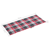 Chaises de jardin lot de 6 et coussins carreaux rouge Bois teck