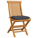 Chaises de jardin et coussins anthracite lot de 6 Bois de teck