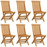 Chaises de jardin et coussins anthracite lot de 6 Bois de teck