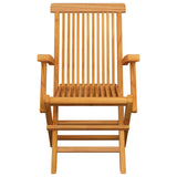 Chaises de jardin et coussins crème lot de 4 Bois teck massif