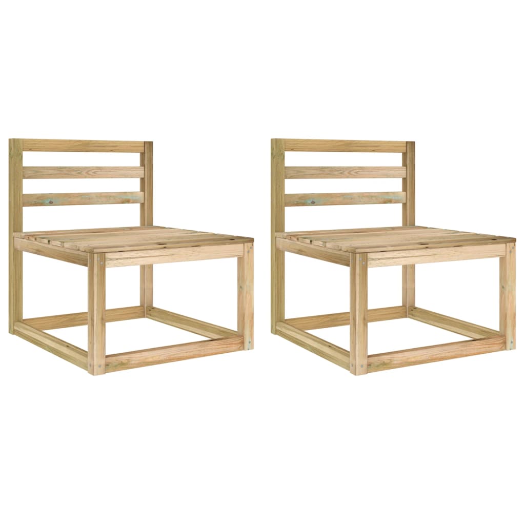 Canapés centraux palette de jardin 2 pcs Pin imprégné de vert