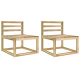 Canapés centraux palette de jardin 2 pcs Pin imprégné de vert