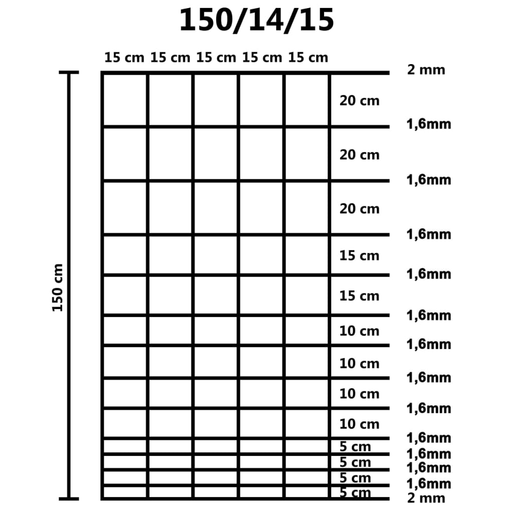 Garden fence Galvanized steel 50 m 150 cm Silver