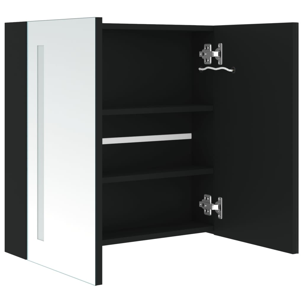 Armoire de salle de bain à miroir LED 62x14x60 cm