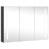 Armoire de salle de bain à miroir LED 89x14x62 cm