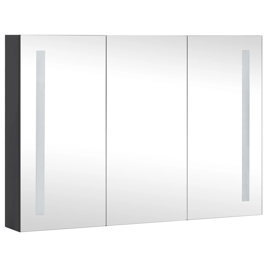 Armoire de salle de bain à miroir LED 89x14x62 cm