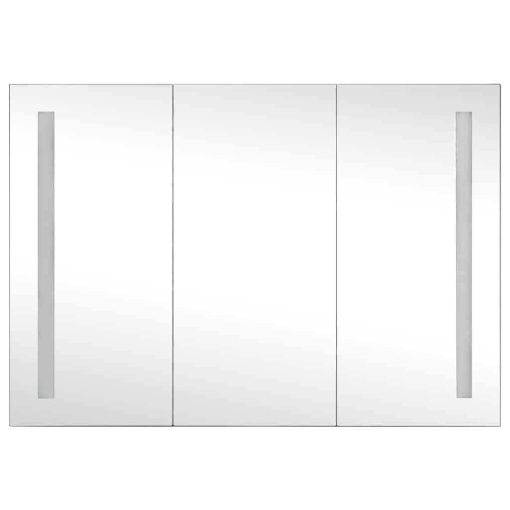 Armoire de salle de bain à miroir LED 89x14x62 cm