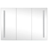 Armoire de salle de bain à miroir LED 89x14x62 cm