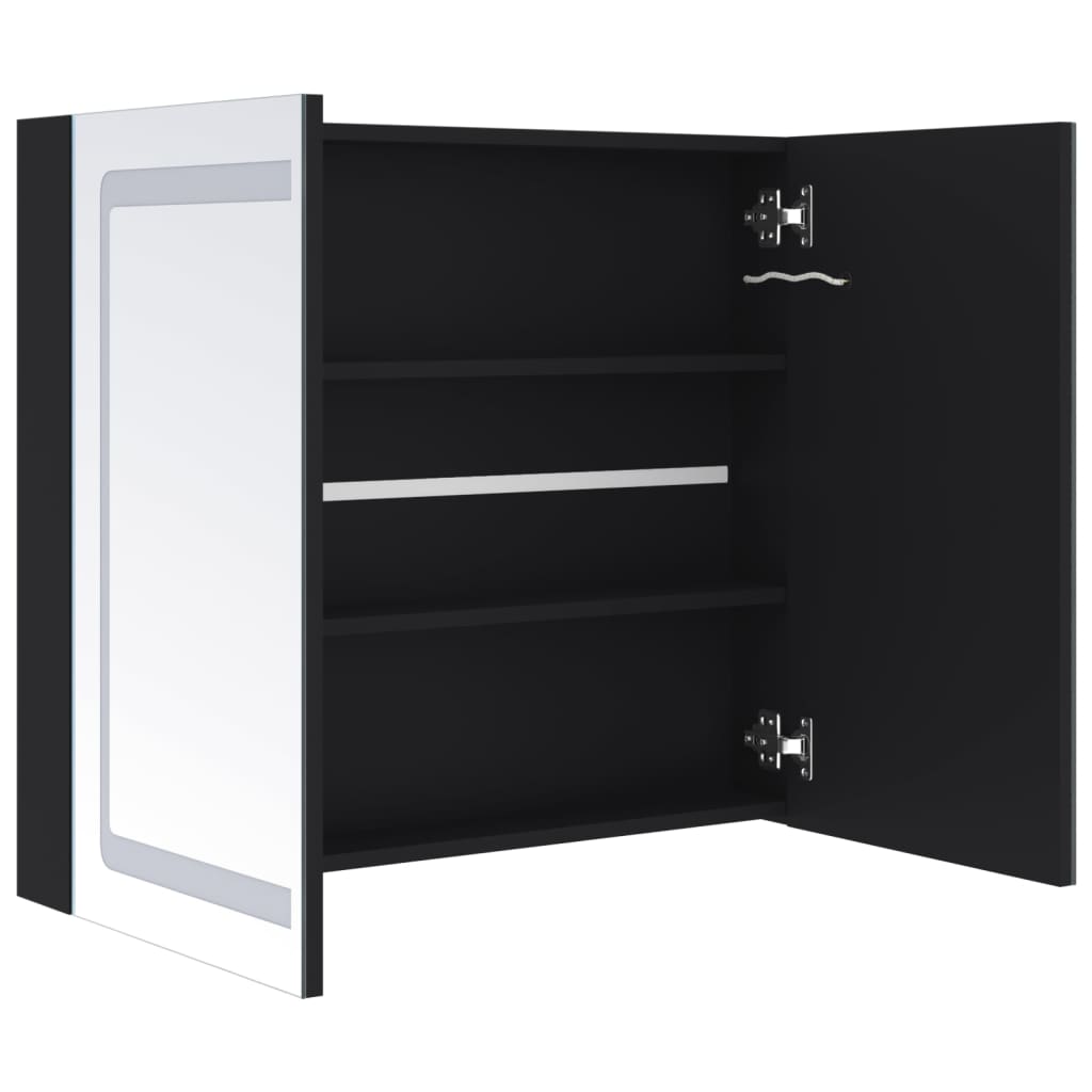 Armoire de salle de bain à miroir LED 80x12,2x68 cm