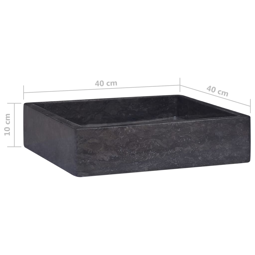 Lavabo Noir 40x40x10 cm Marbre