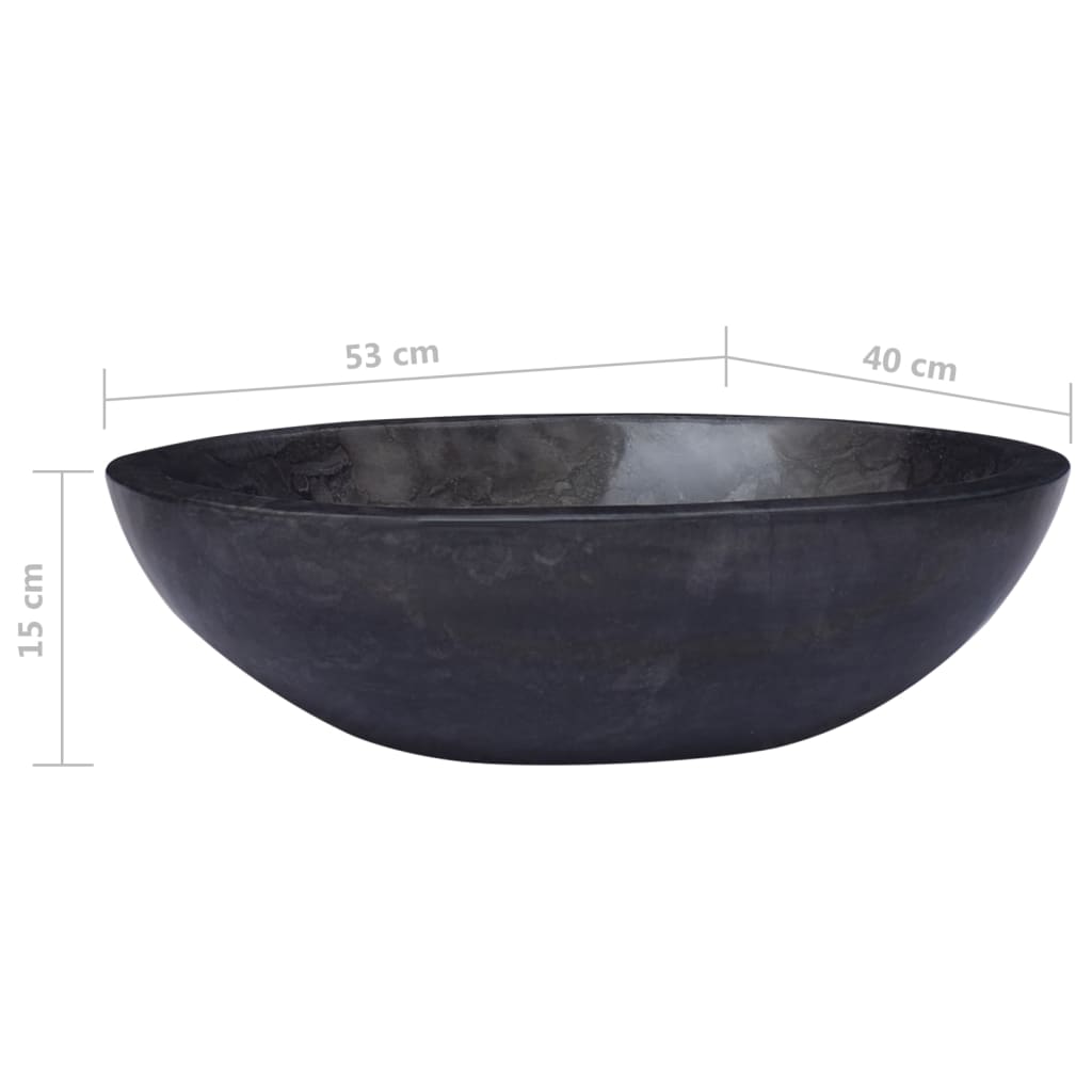 Lavabo Noir 53x40x15 cm Marbre