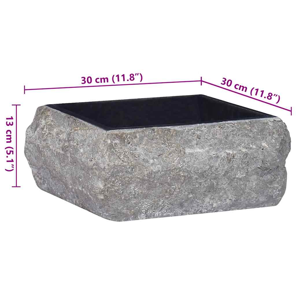 Black washbasin 30x30x13 cm Marble