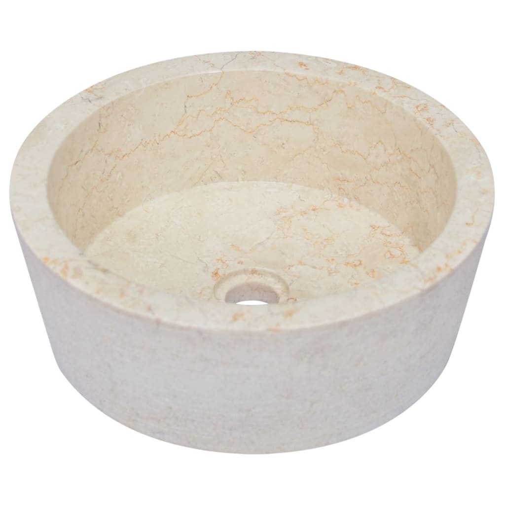 Lavabo Crème Ø40x15 cm Marbre