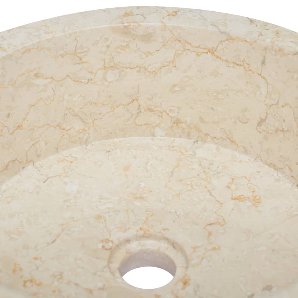 Lavabo Crème Ø40x15 cm Marbre