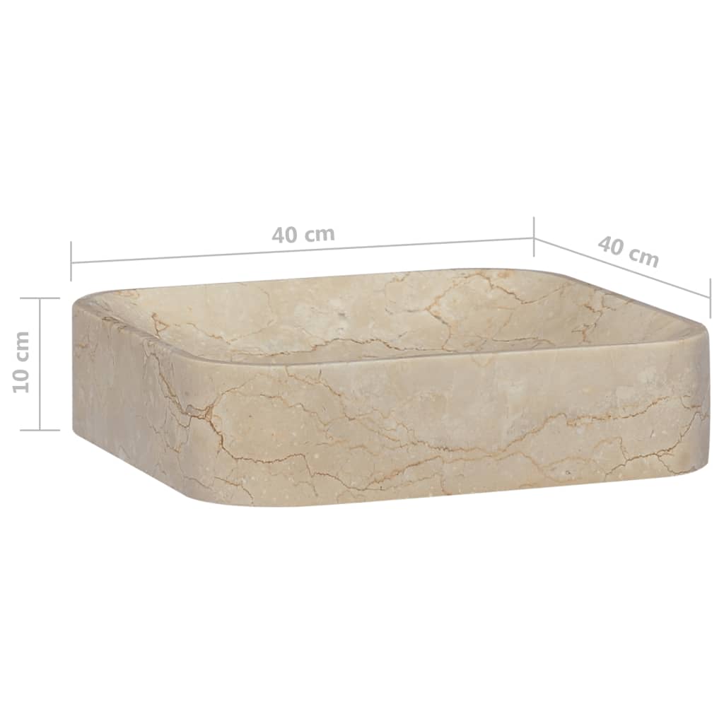 Lavabo Crème 40x40x10 cm Marbre