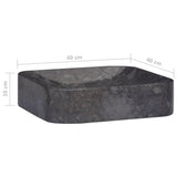 Lavabo Noir 40x40x10 cm Marbre