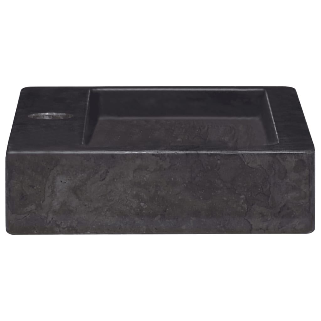 Lavabo mural noir 38x24x6,5 cm marbre