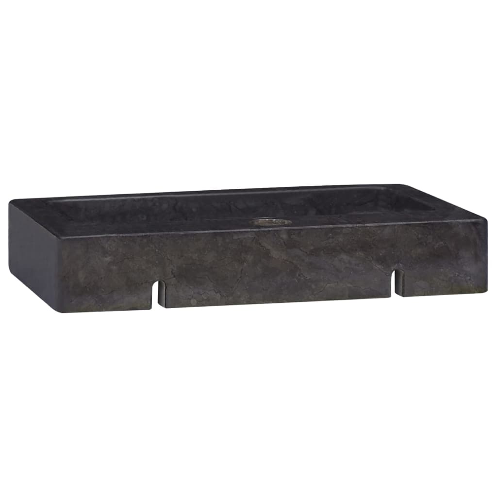 Lavabo mural noir 38x24x6,5 cm marbre