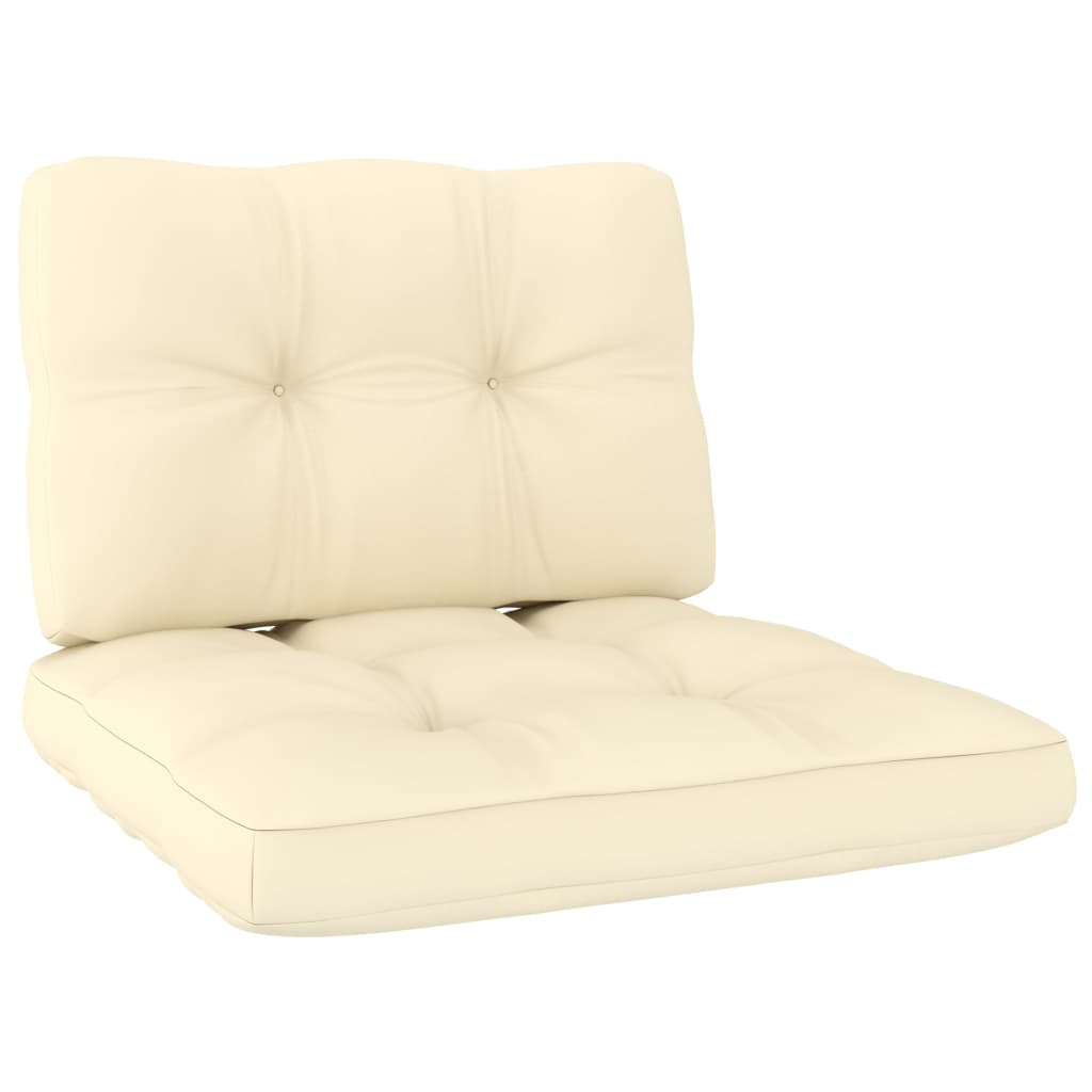 Chaise de jardin avec coussins crème Bois de pin imprégné