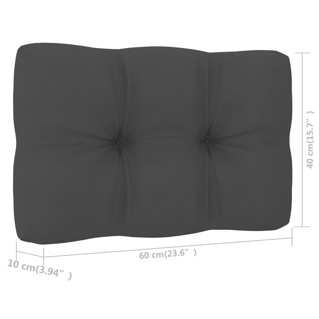 Chaises de jardin lot de 2 et coussins anthracite Pin imprégné