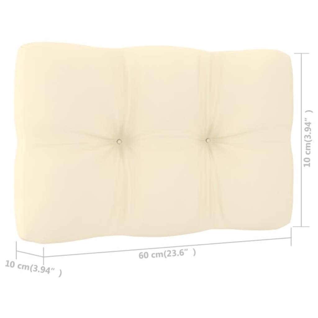 Chaises de jardin lot de 2 avec coussins crème Pin imprégné