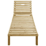 Chaise longue avec coussin crème Bois de pin imprégné