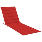 Chaise longue avec coussin rouge Bois de pin imprégné