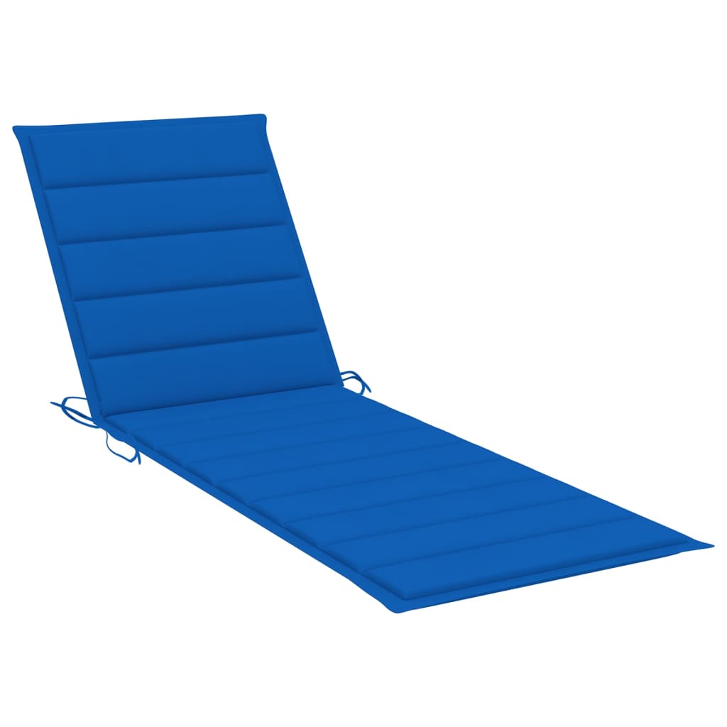 Chaise longue avec coussin bleu royal Bois de pin imprégné