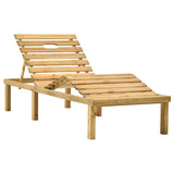 Garden lounger with table and cushion Impregnated pine