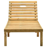 Garden lounger with table and cushion Impregnated pine