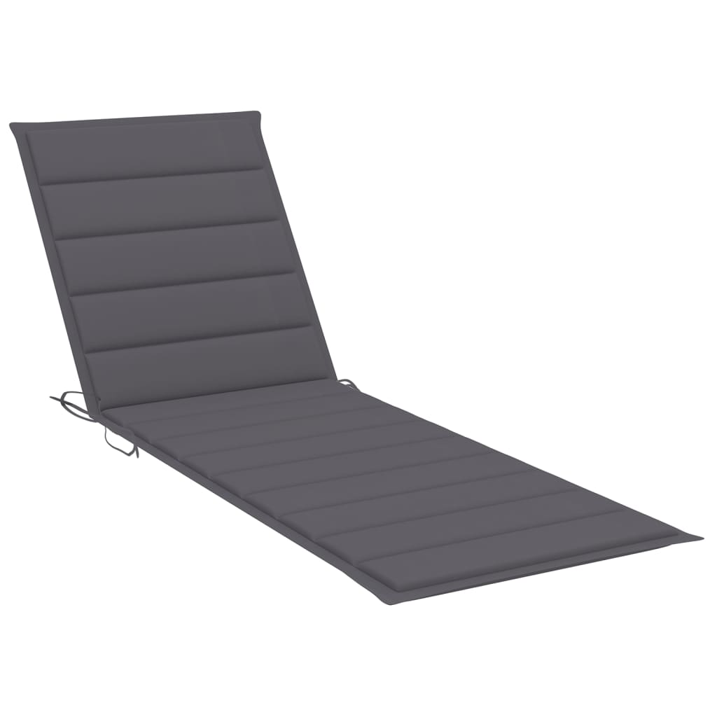 Chaise longue double avec coussins anthracite Pin imprégné