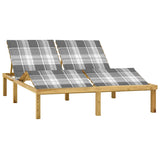 Chaise longue double avec coussins Bois de pin imprégné