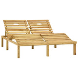 Chaise longue double avec coussins Bois de pin imprégné