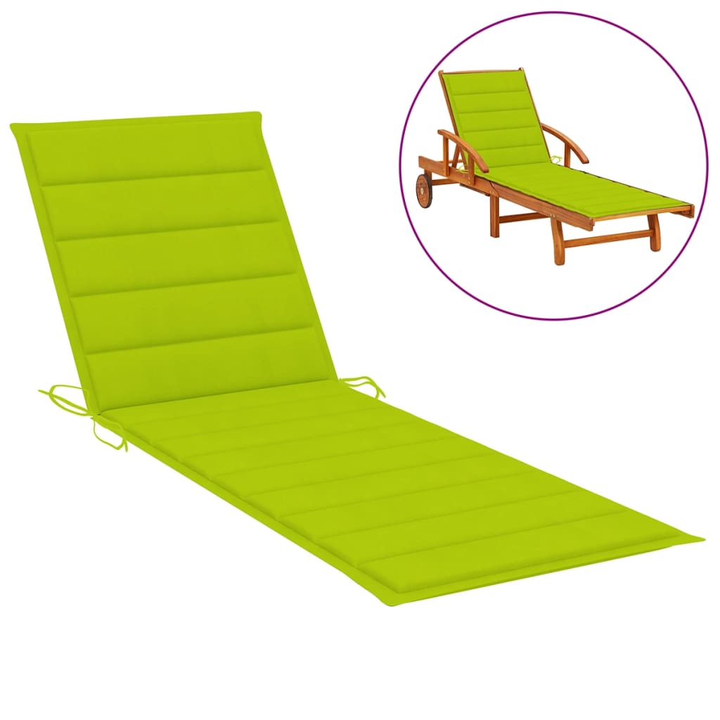 Chaise longue double et coussins vert vif Bois de pin imprégné