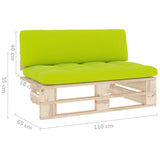 Zentrales Sofa für den Garten, Palette aus imprägniertem Kiefernholz