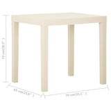 Table de jardin Blanc 79x65x72 cm Plastique