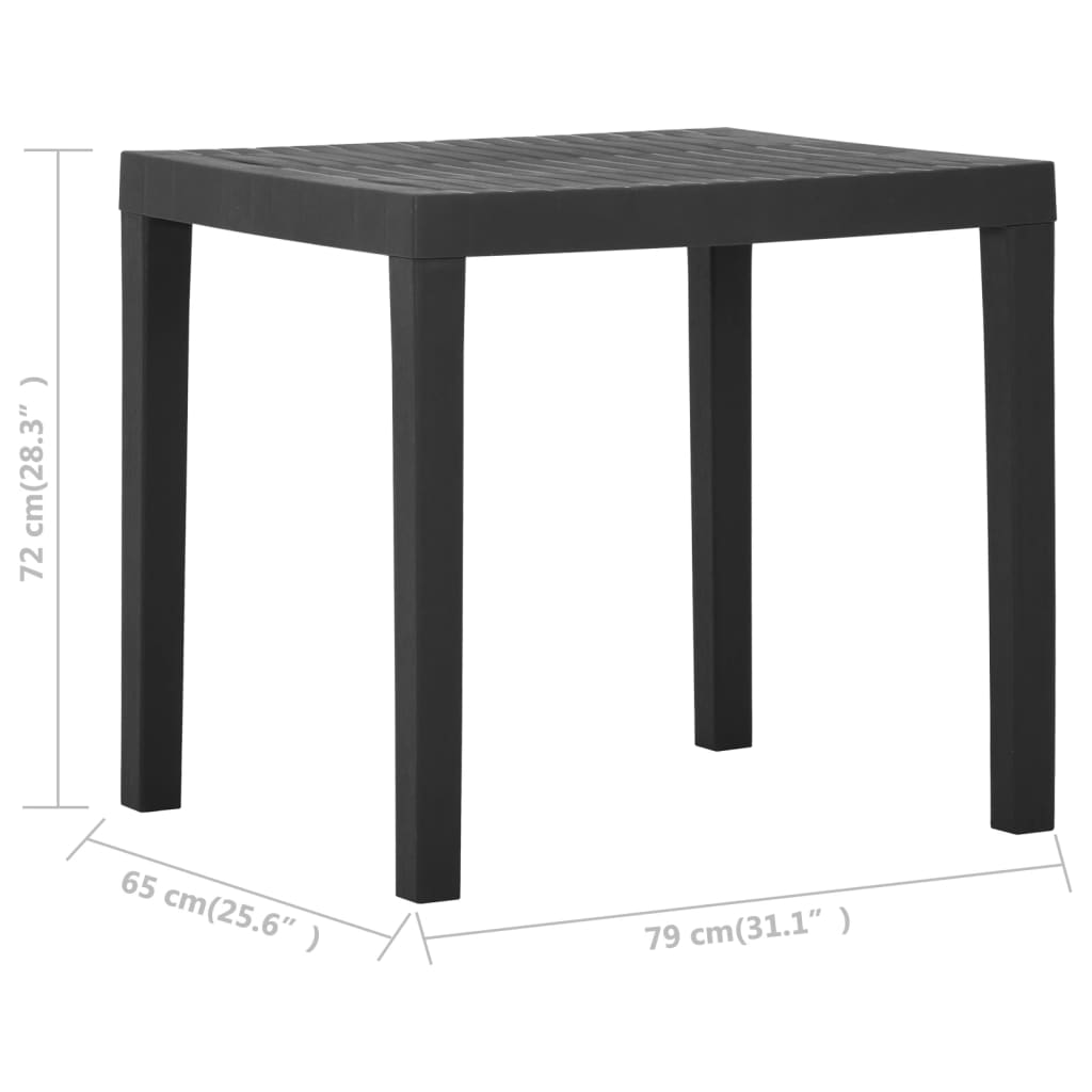 Table de jardin Gris 79x65x72 cm Plastique